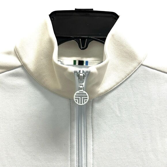 Tory Burch Sport Track Jacket Womens Light Blue/White Pockets Zipper Size Small - Picture 4 of 9
